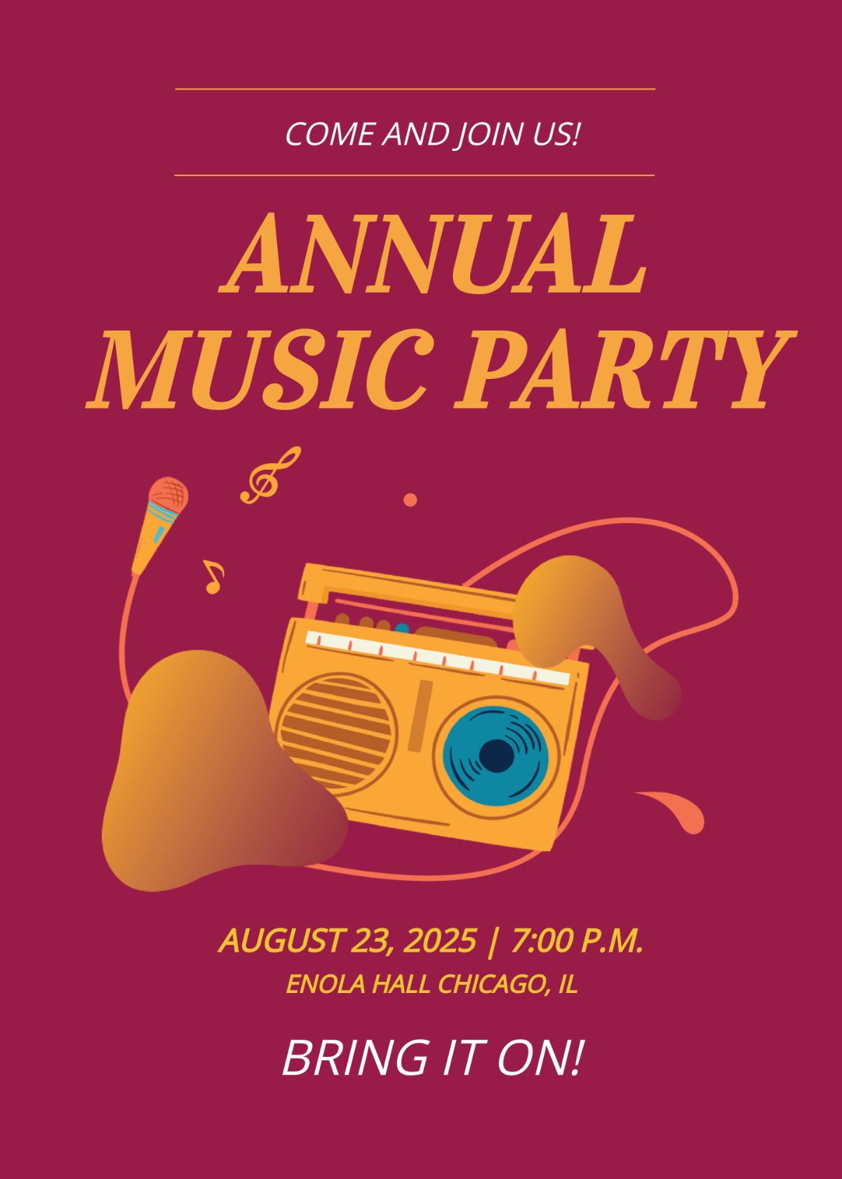 FREE Music Invitation Templates Examples Edit Online Download 
