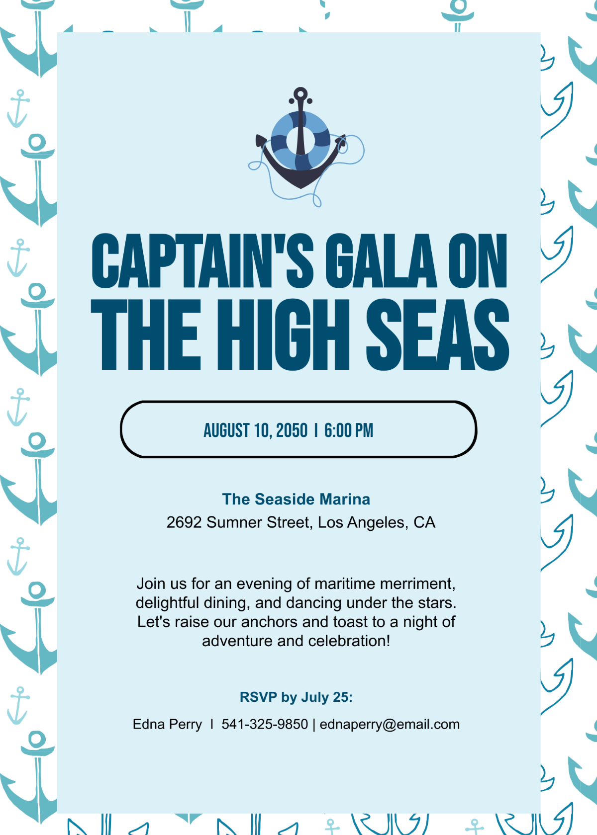 Free Nautical Invitation Template To Edit Online