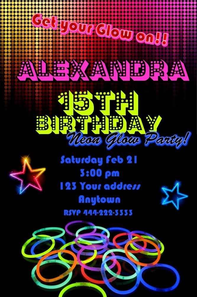 Free Neon Party Invitations Templates Dev onallcylinders