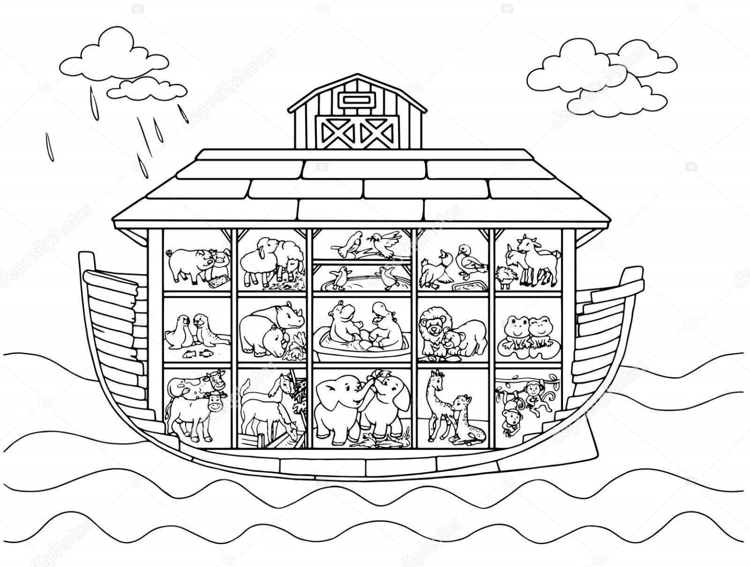free noah's ark coloring page