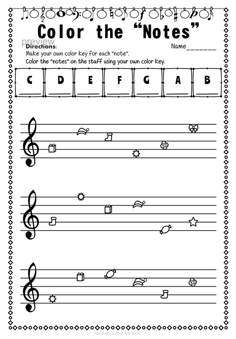 note recognition worksheet