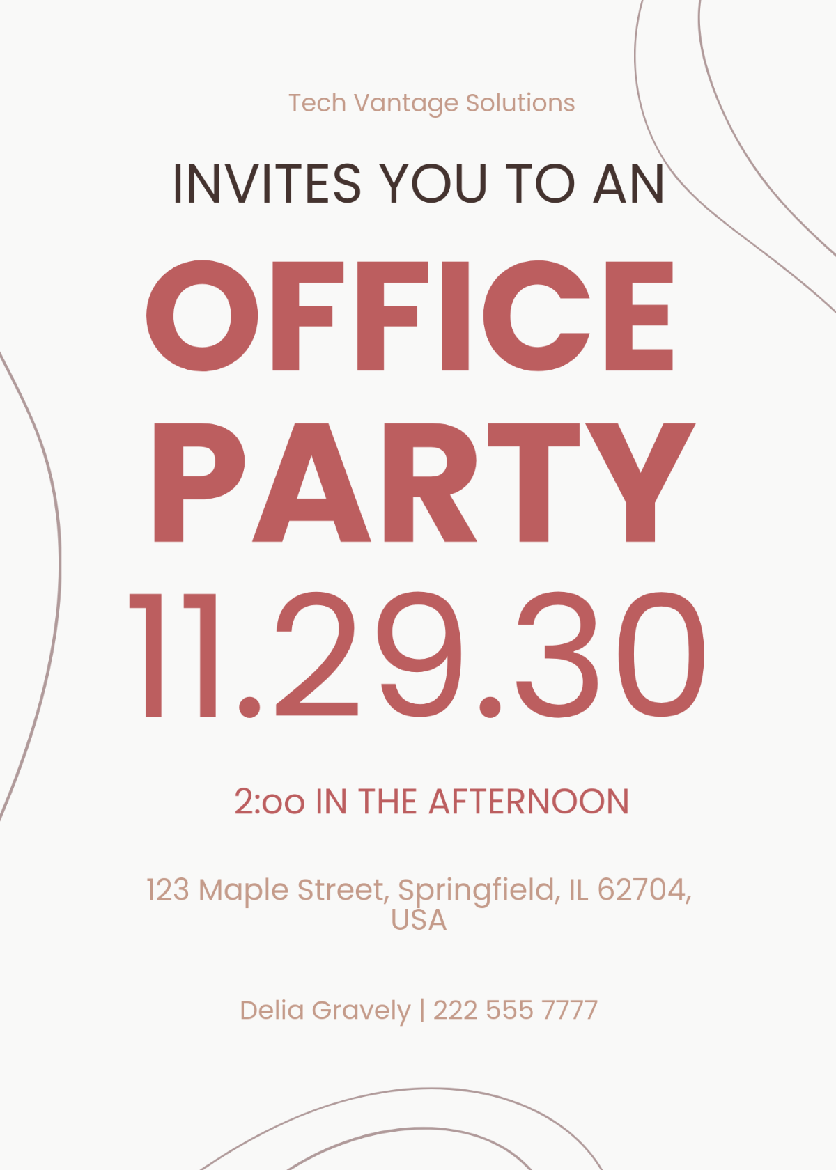 Free Office Party Invitation Template To Edit Online
