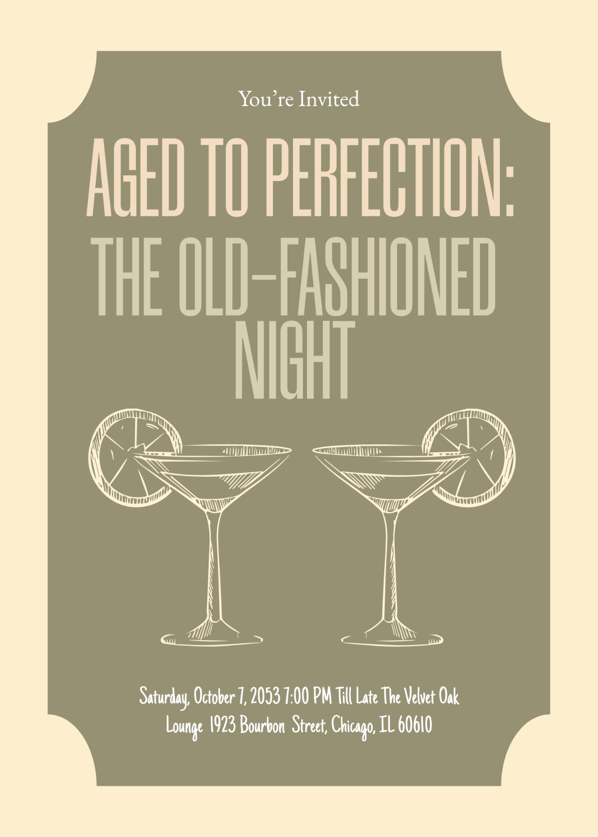Free Old Fashioned Cocktail Invitation Template To Edit Online