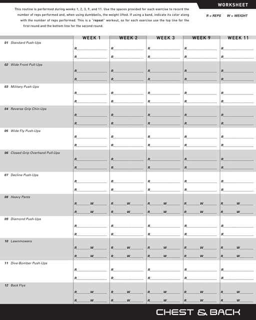 p90x legs and back worksheet