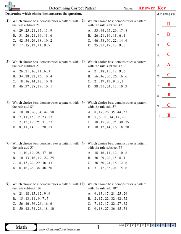 Free Patterns And Functions Worksheet Download Free Patterns And 