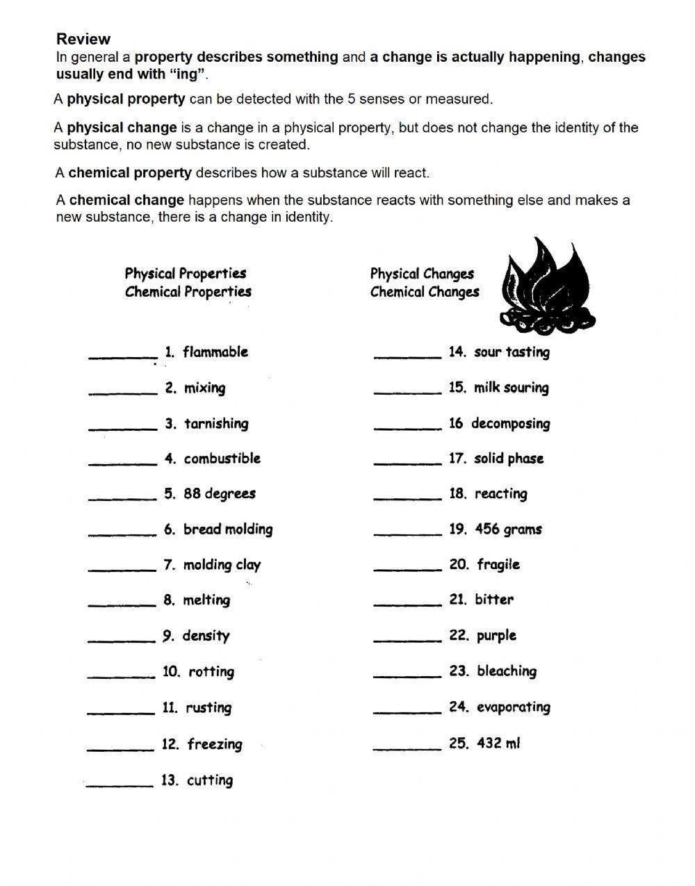 Free Physical And Chemical Changes Worksheet Answers Download Free 