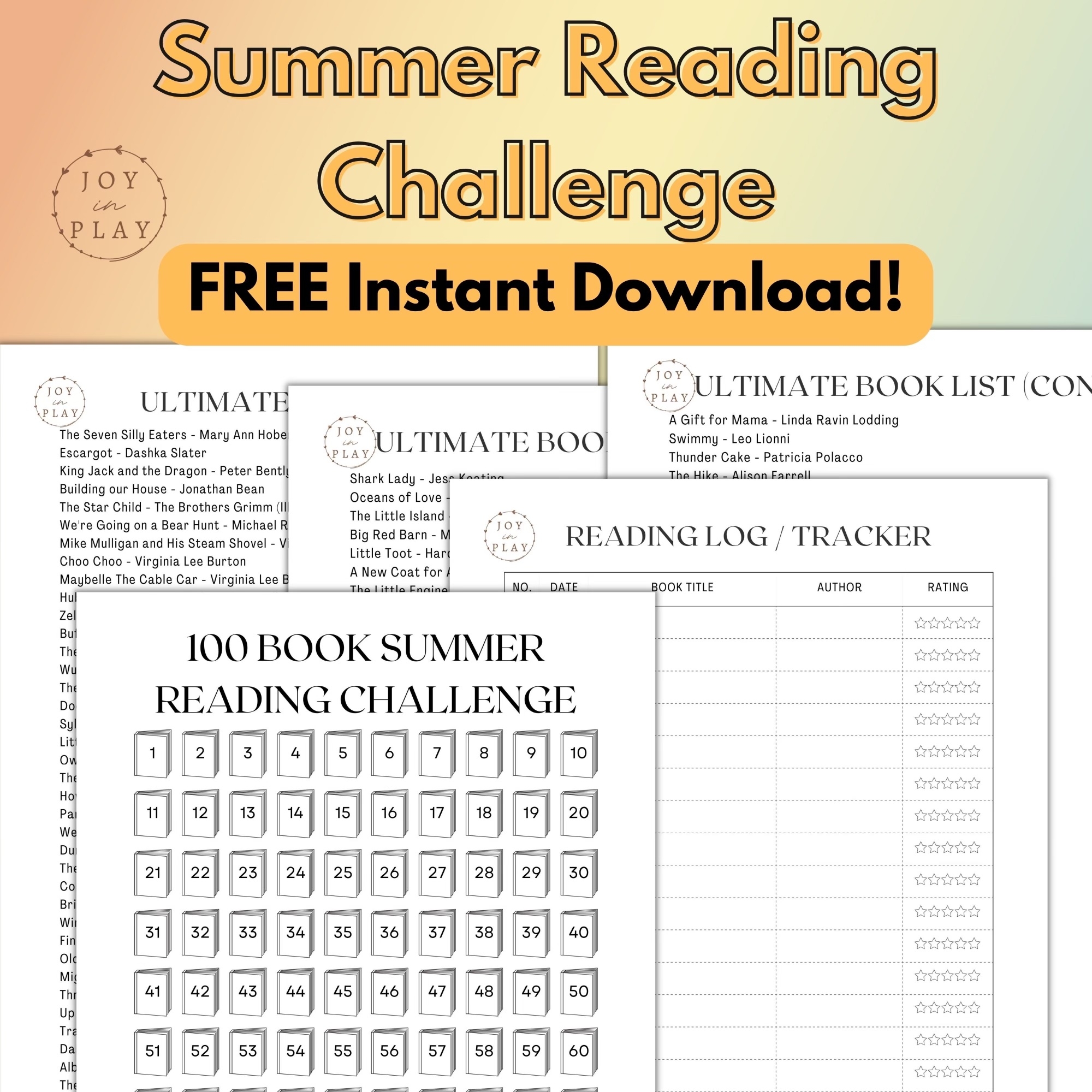 Free Printable 100 Book Challenge Reading Log Download Free Printable 