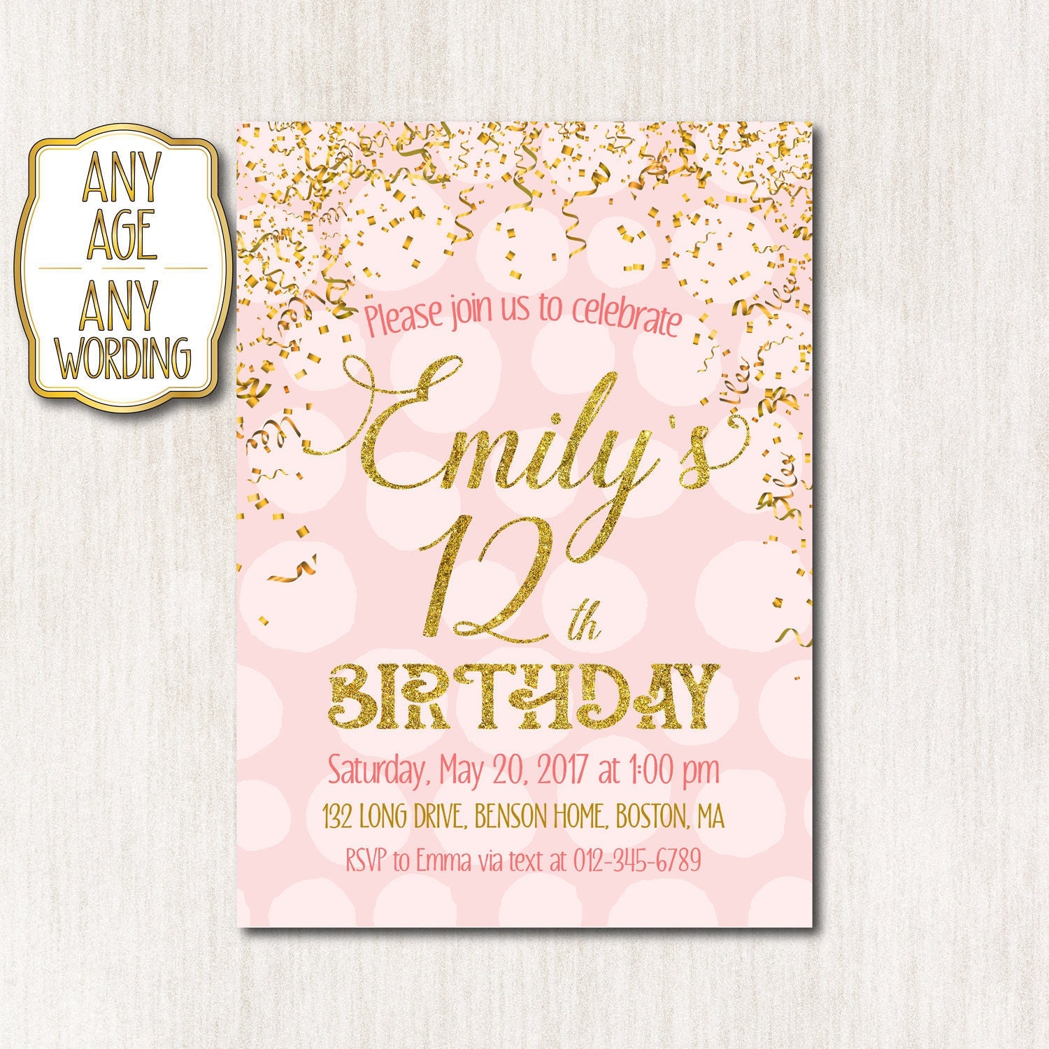 Free Printable 12th Birthday Invitation Free Templates Printable