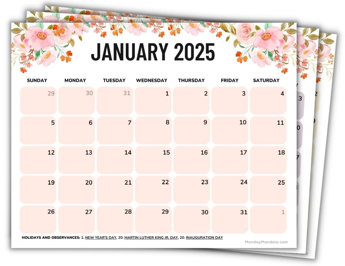Free Printable 2025 Calendars Free Printable Coloring Cody E Collier