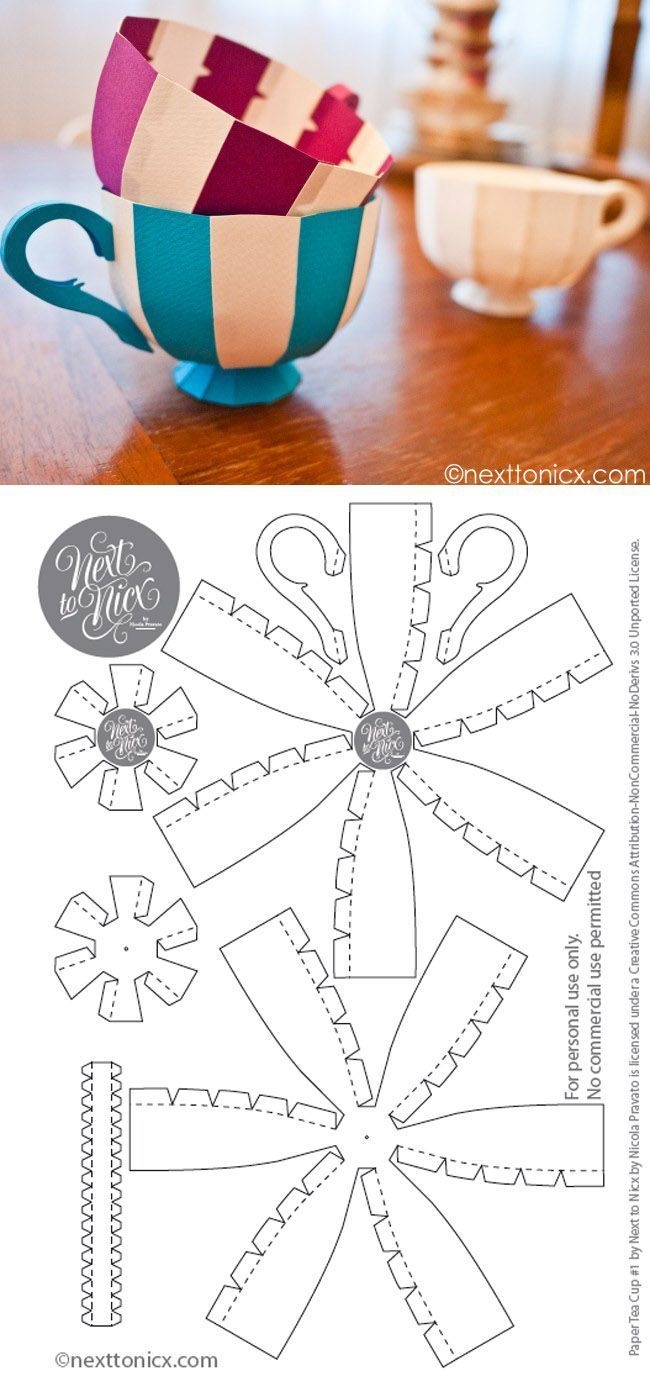 Free Printable 3d Tea Cup Template Printable Templates