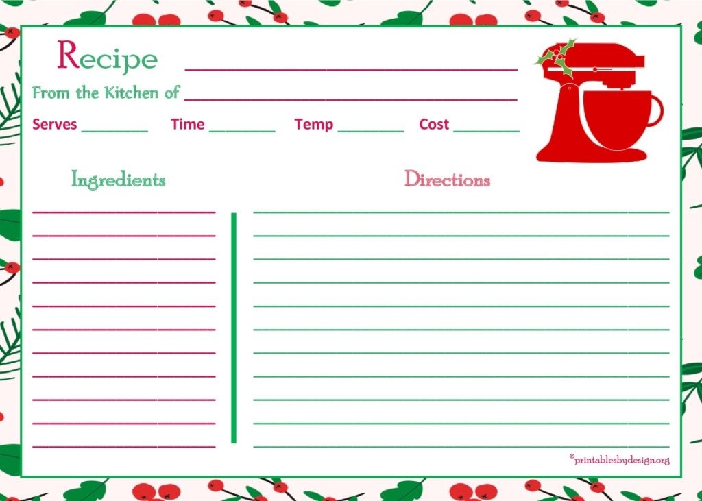 Free Printable 5x7 Recipe Cards Printable Templates