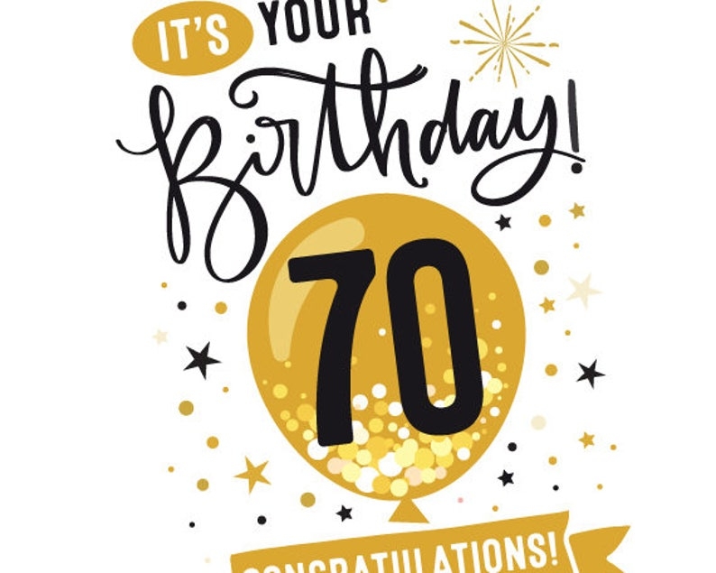 70th birthday printable cards
