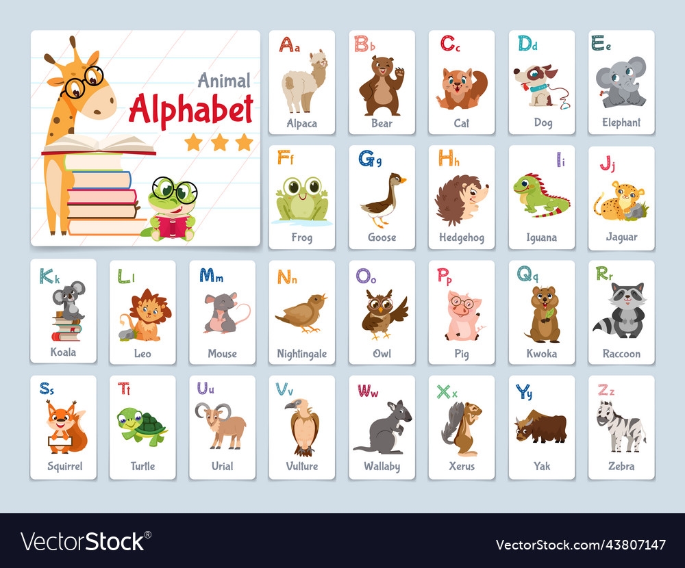 FREE Printable Animal Alphabet Flashcards Printable ABC 50 OFF