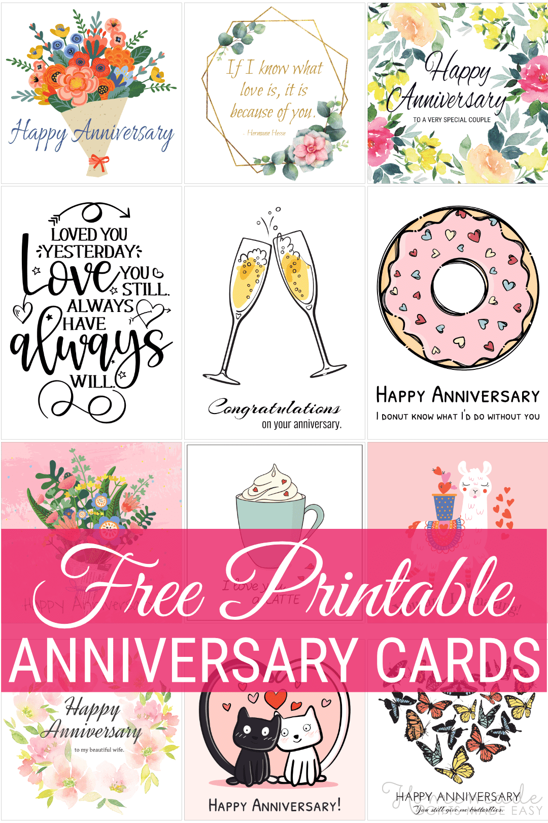 Free Printable Anniversary Cards Worksheets Library