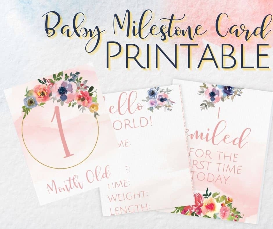 Free Printable Baby Milestone Cards Shabby Chic Flowers 58 OFF