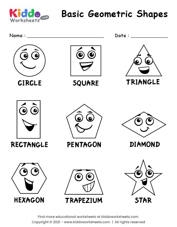 Free Printable Basic Geometric Shapes Worksheet