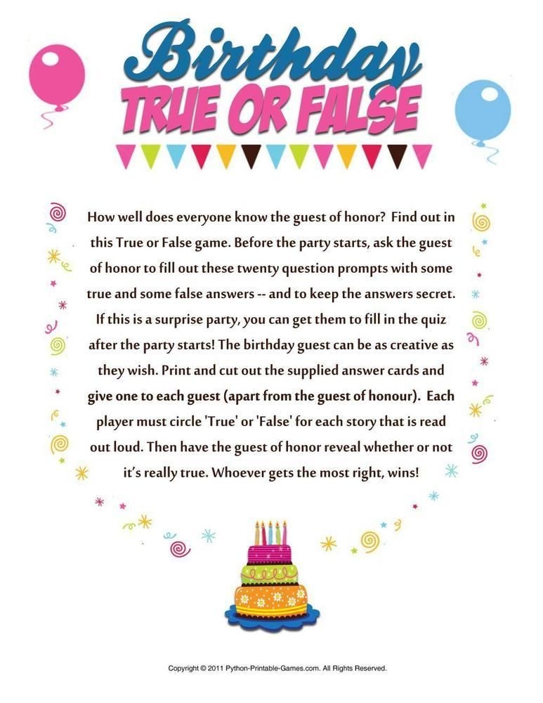 Free Printable Birthday Party Games For Seniors Printable Word Searches