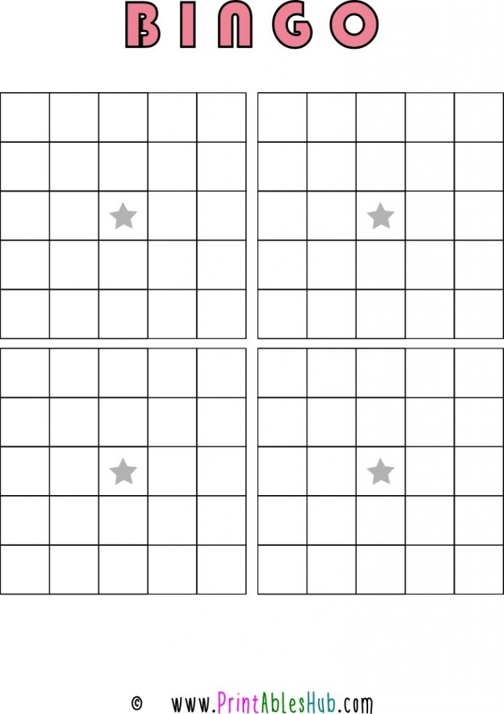 5x5 printable bingo cards blank