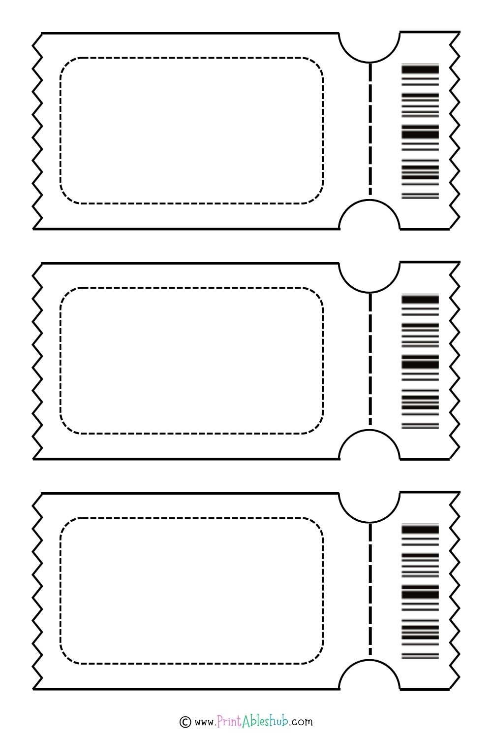 Free Printable Blank Ticket Design Templates PDF Included 
