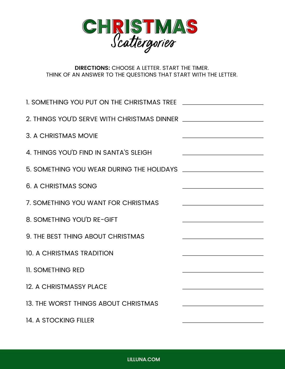 free printable christmas games for the whole family