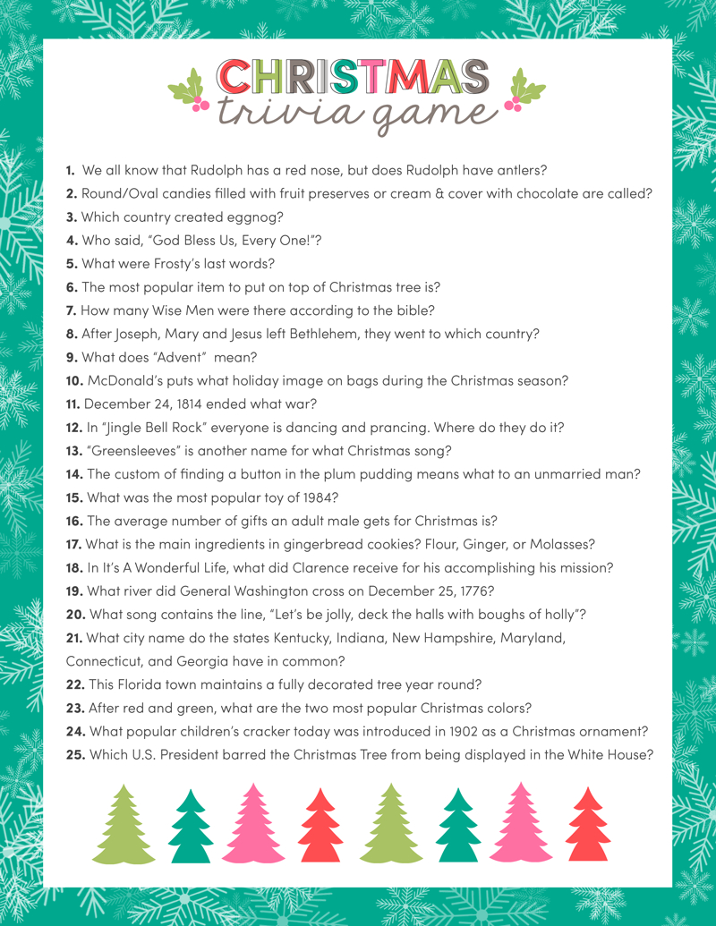 christmas games for family free printable