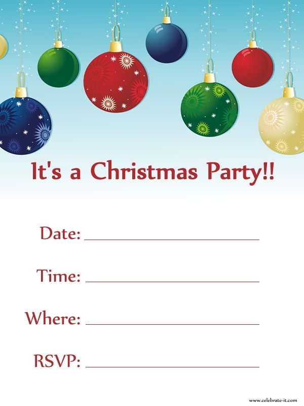 Free Printable Christmas Party Invitation Template Print Out Your Own 