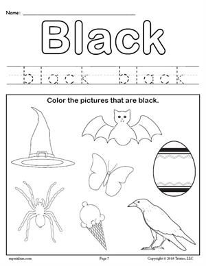 Free Printable Color Black Worksheet Color Worksheets For Preschool 