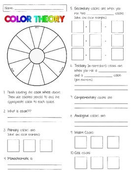 Free Printable Color By Number 14 Printable Color Theory Worksheet 
