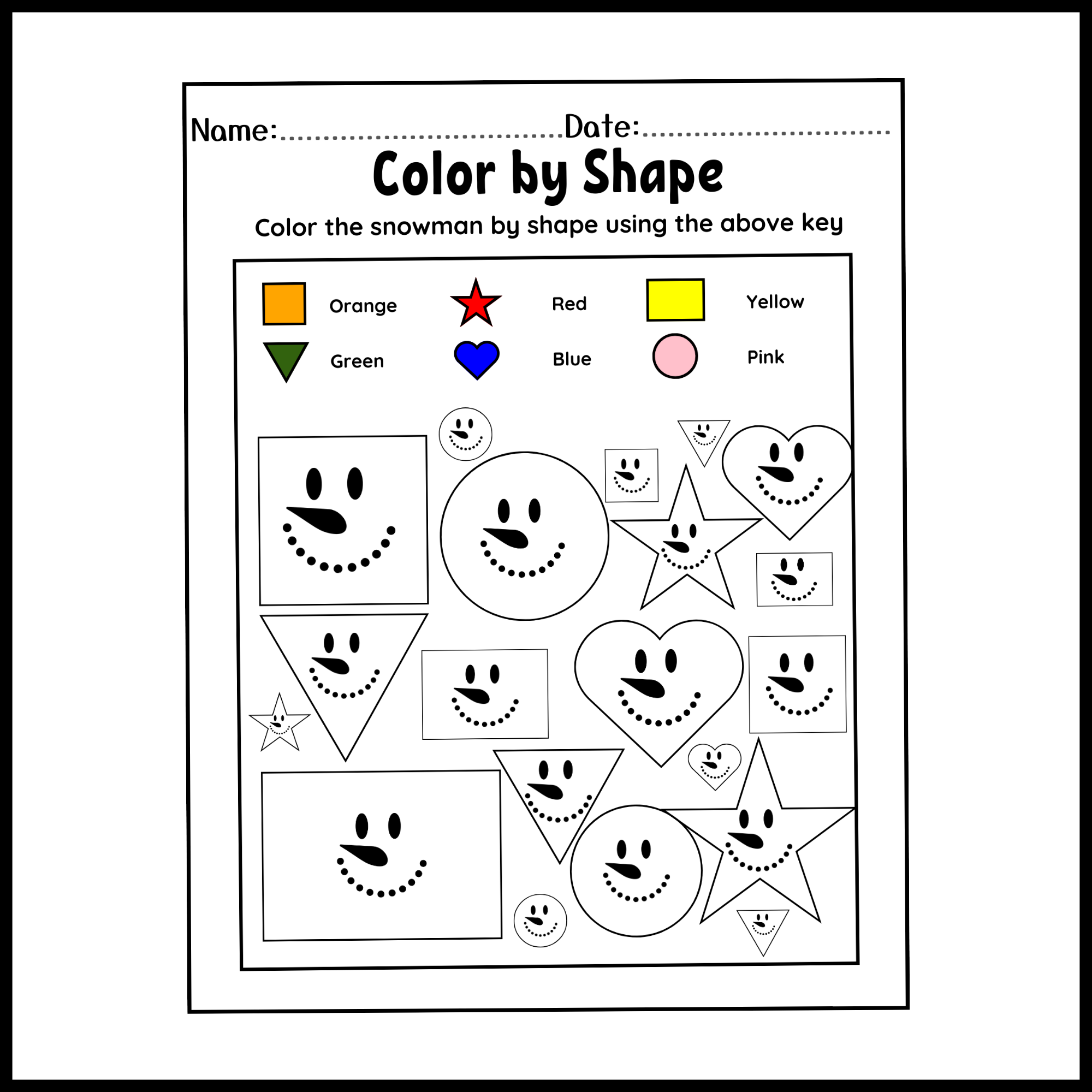 free printable color worksheets for nursery
