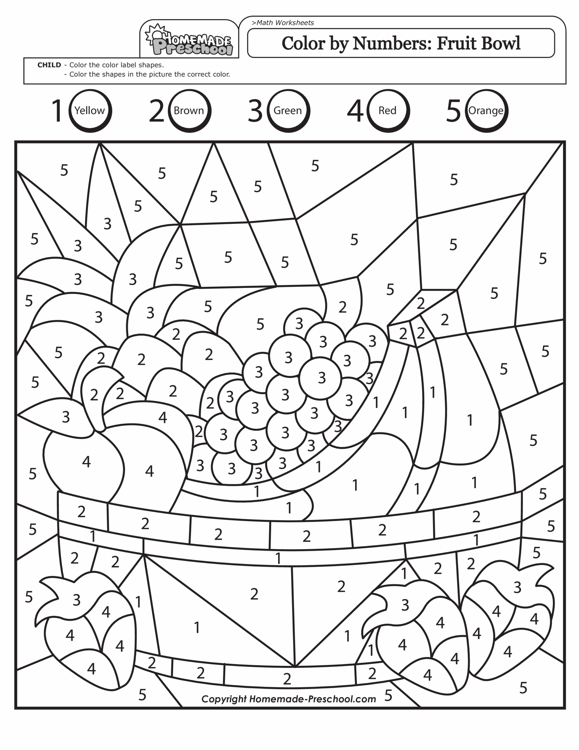 Free Printable Color Worksheet