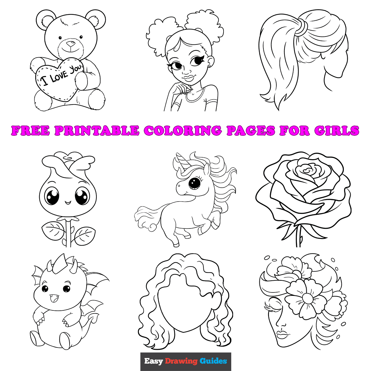 free printable coloring sheets for girls easy