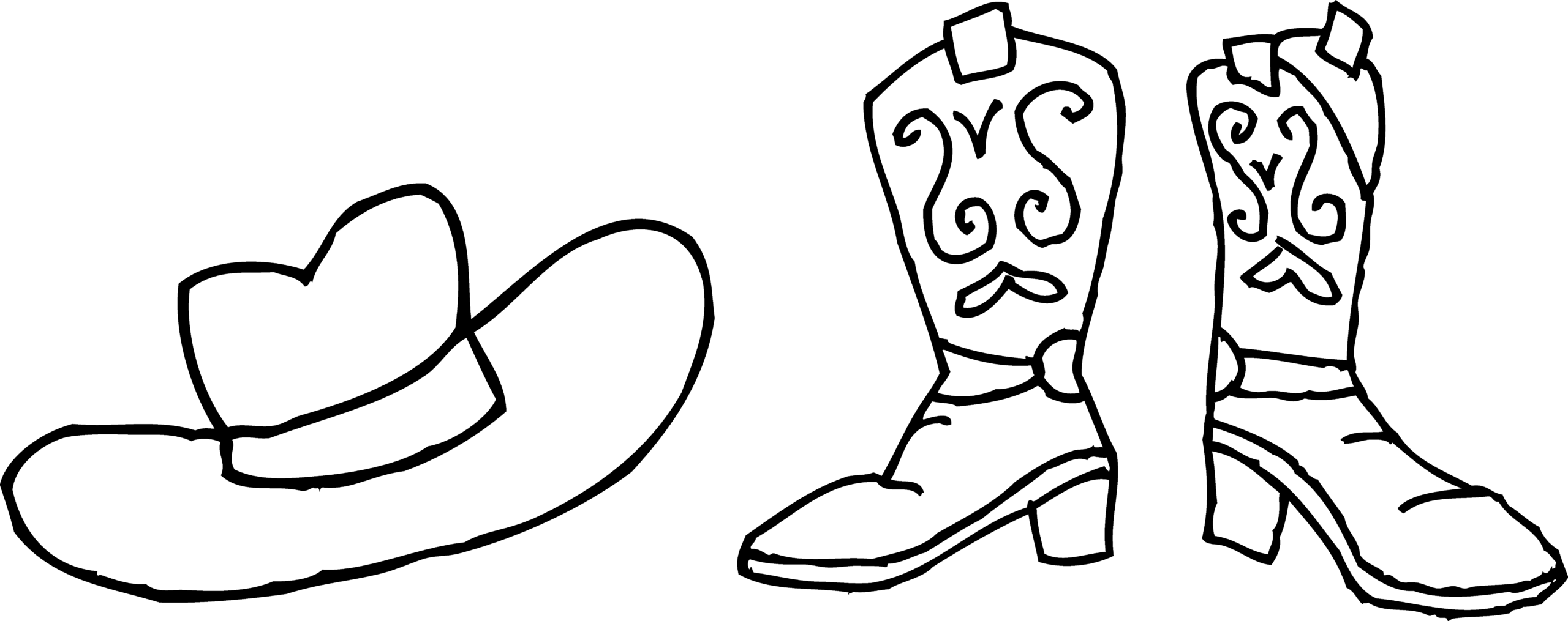 Free Printable Cowboy Boot Coloring Page Coloring Pages
