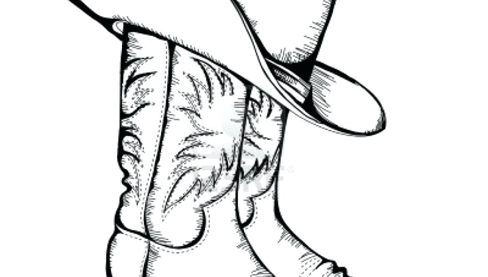free printable cowboy boot coloring page