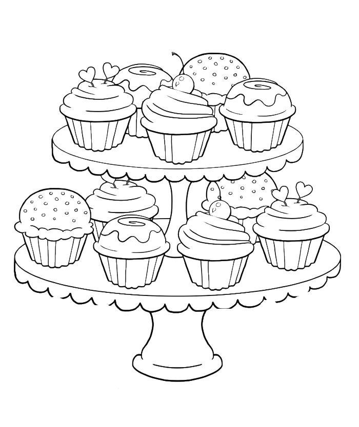 Free Printable Cupcake Coloring Pages Coloring Home