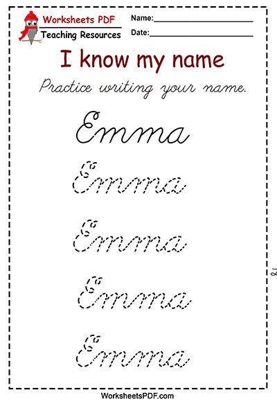 Free Printable Cursive Name Tracing Worksheets Nametracing Worksheets