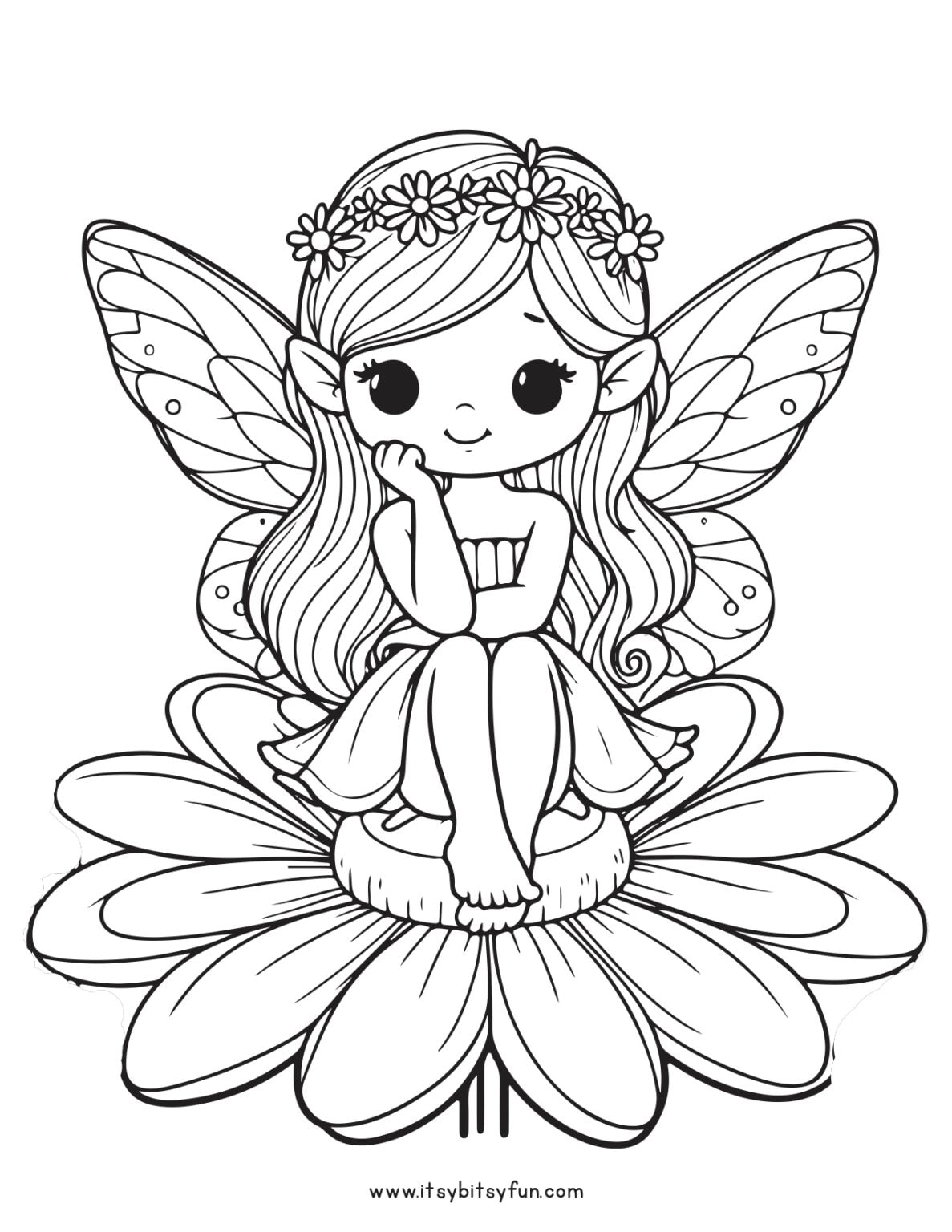 free printable beautiful fairy coloring pages