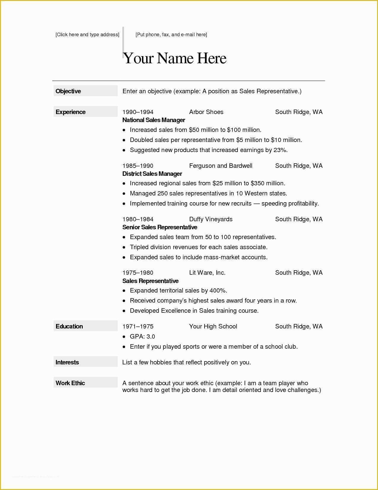 Free Printable Fill In The Blank Resume Templates Of Resume Templates 