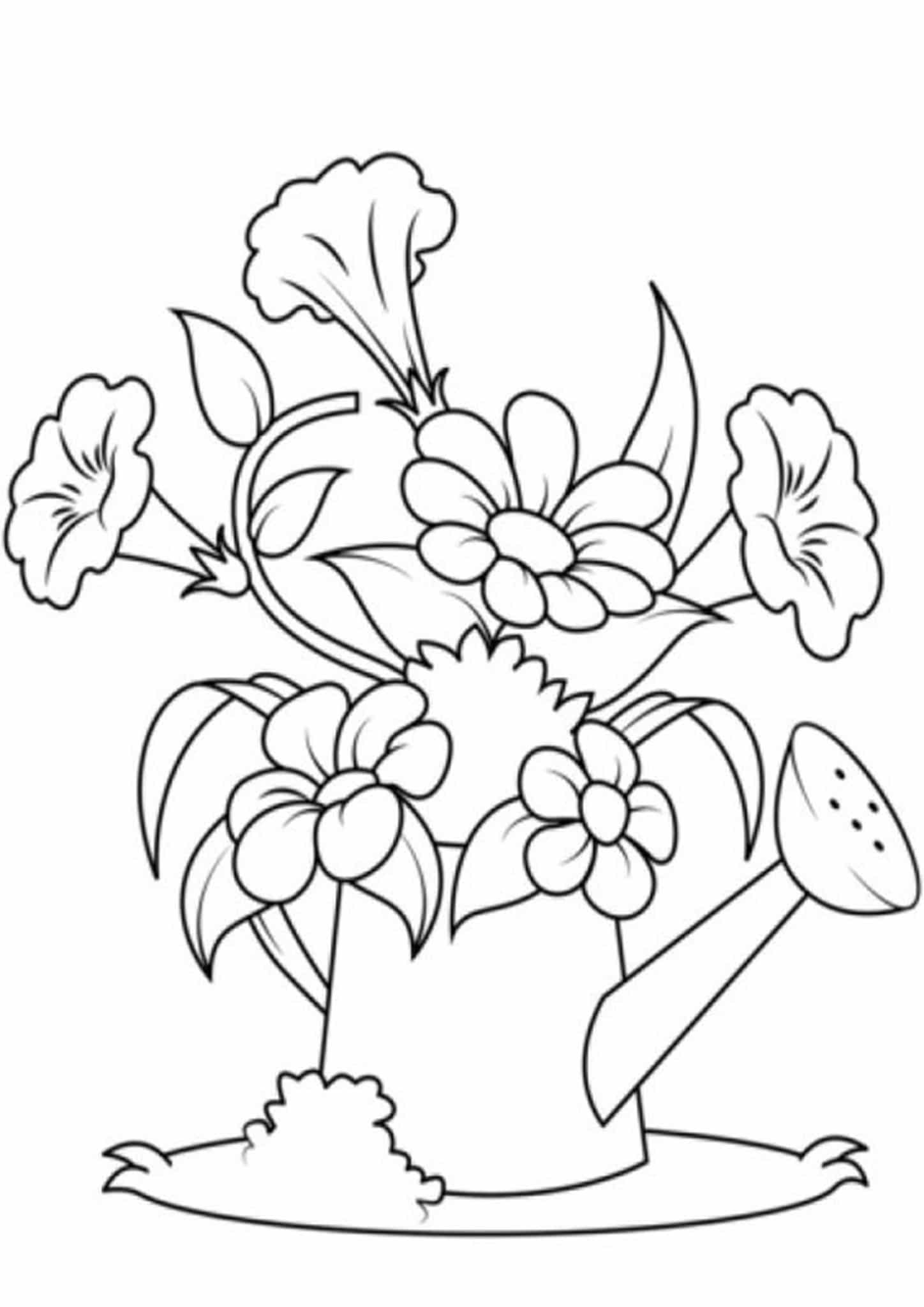 Free Printable Flower Coloring Pages Easy Coloring Pages