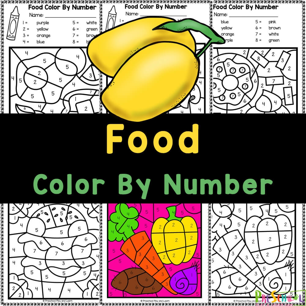 FREE Printable Food Color By Number Worksheets Worksheets Library