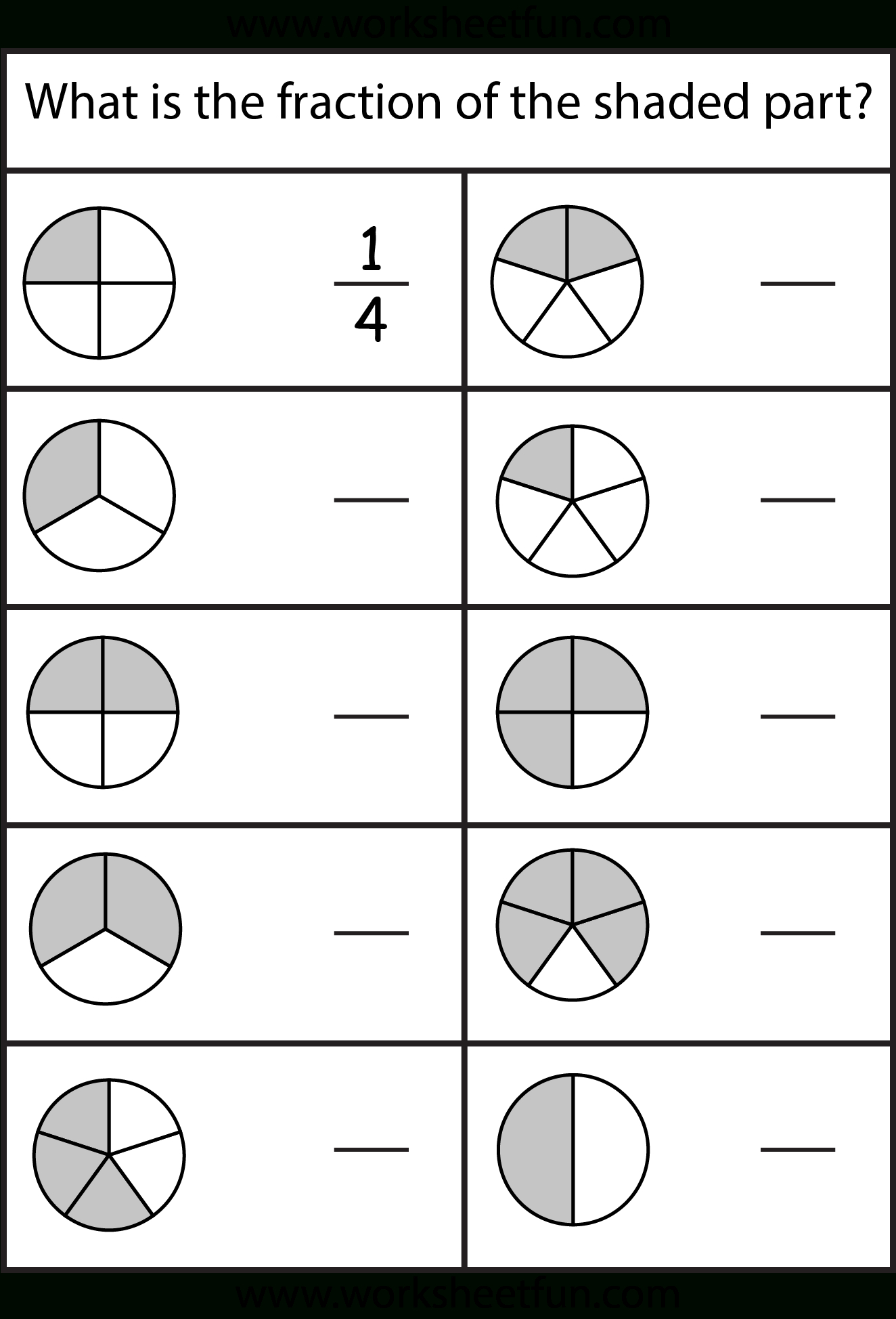 printable fraction worksheets