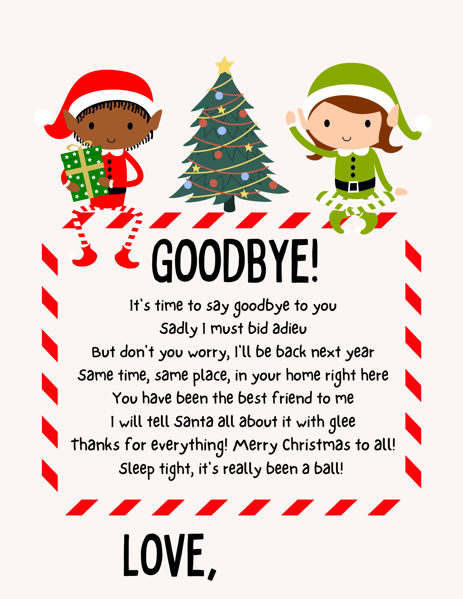 Free Printable Goodbye Letter From Elf Free Printable Templates