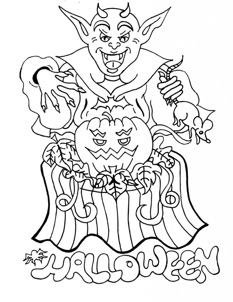free kids halloween coloring pages