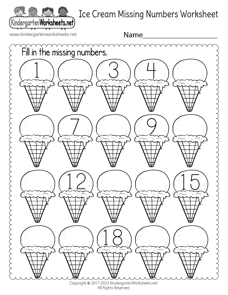 numbers worksheet for kindergarten
