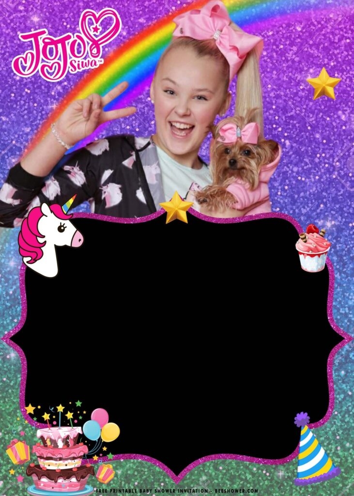 FREE Printable Jojo Siwa Baby Shower Invitation Templates Free
