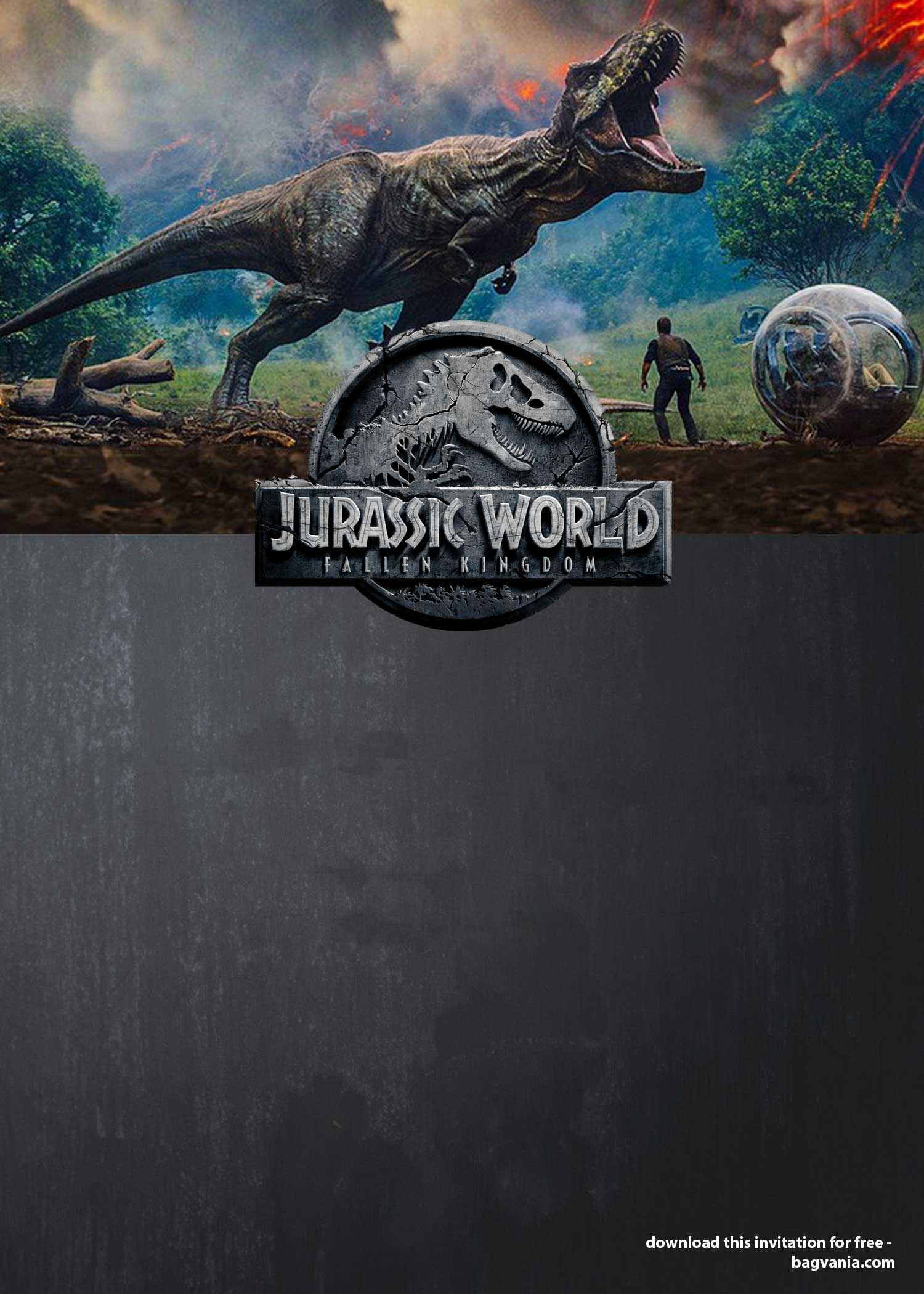 jurassic world birthday invitation template free