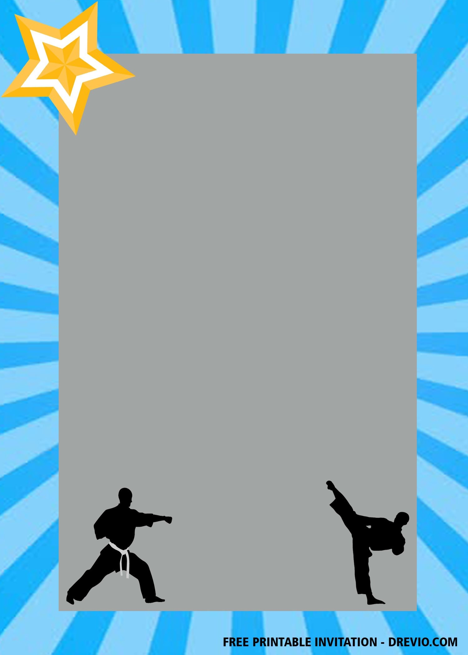 karate invitation free template