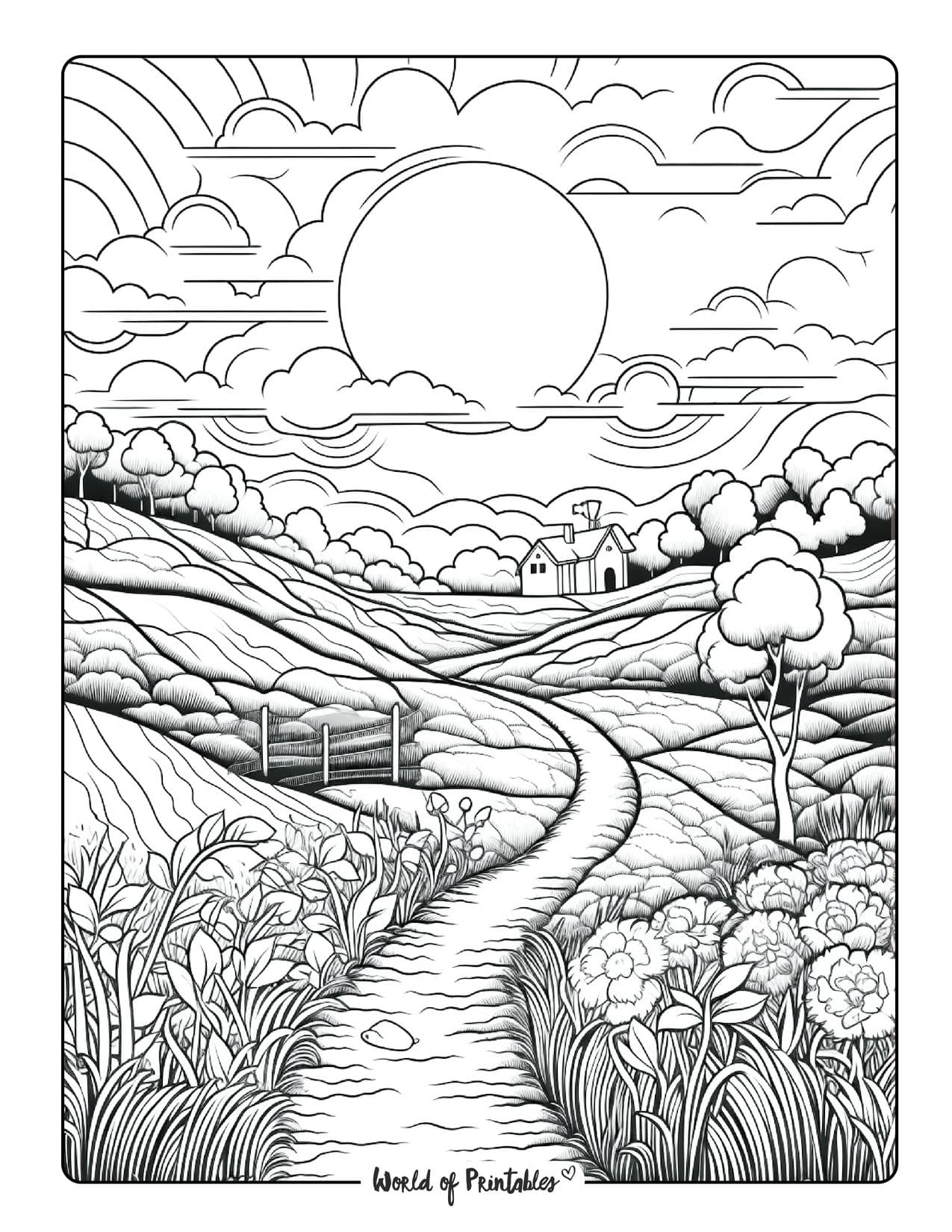 free printable landscape pictures to color