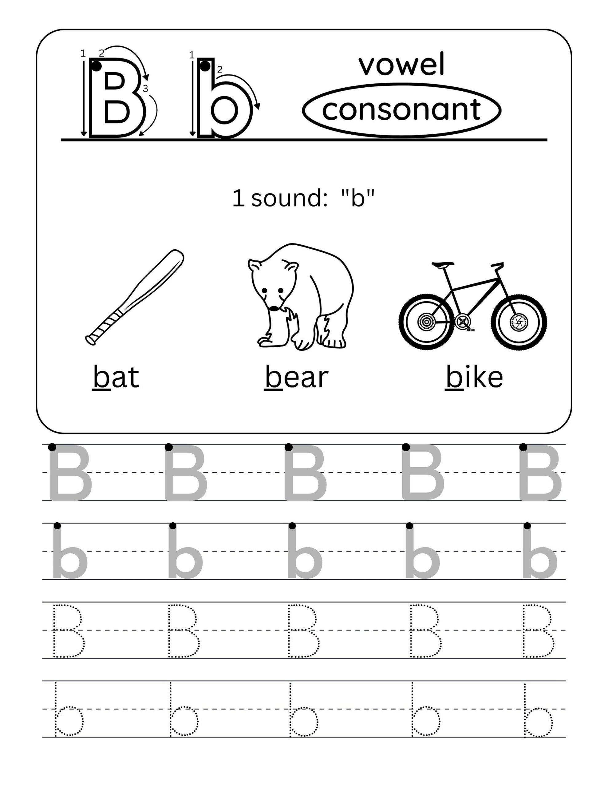 letter b worksheet preschool