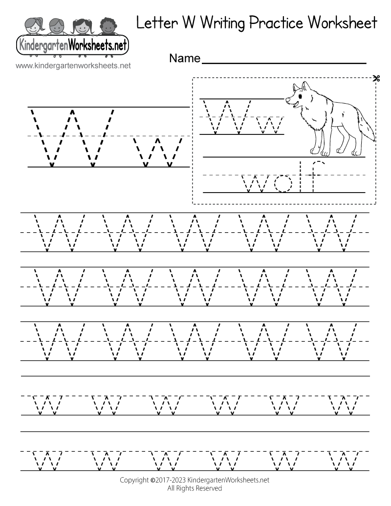 letter w worksheet