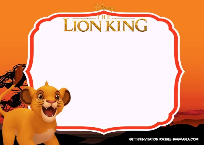  FREE Printable Lion King Birthday Invitation Templates Lion King 